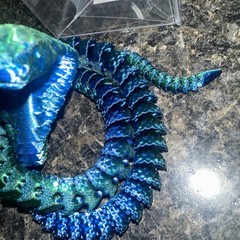 3D Printed King Cobra Snake 19.6″ Flexible Full Articulated Cobra Fidget Toy Blu