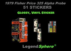 51 MEGO alike Buck Rogers Shuttle STICKERS for 1979 Fisher Price 325 Alpha Probe