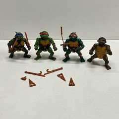 Vintage 1988 TMNT Ninja Turtles Playmates Leo, Raph, Donatello, Michelangelo