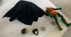 Custom Batman Mcfarlane 1:12 Robin Leather Wired Cape Damian Wayne NOT FIGURE