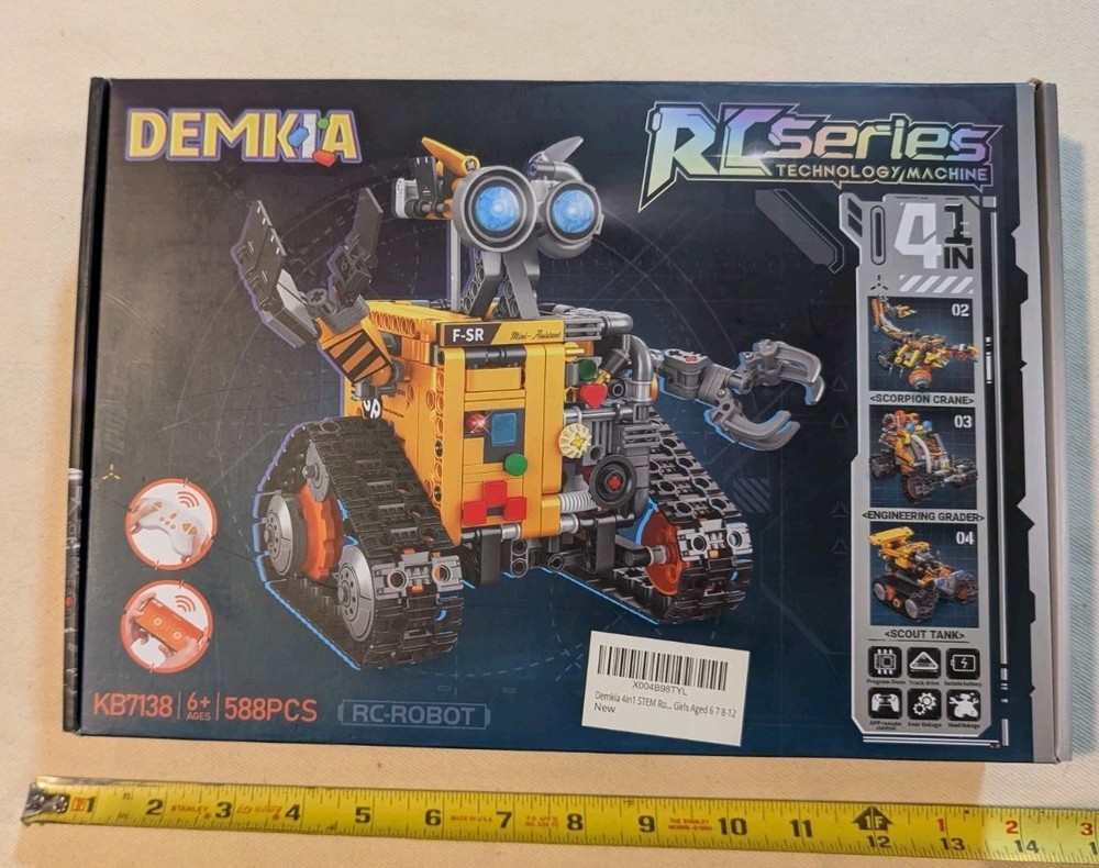 Robot Building Kit Kids & Adults 4-in-1 Rechargeable RC Robotics Kit Bricks New