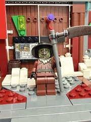 2006 LEGO Scarecrow Mini Figure UV PRINTED CUSTOM GLOW IN THE DARK HEAD