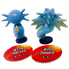 Nintendo Pokemon Horsea Seadra 1999 Tomy Battle Figures Discs Vintage Lot Hasbro