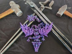 3D Printed Crystal Articulated Dragon | Home Office Desktop Fidget Toys Crystal