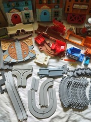 2006 Sodor Coal Loader Engine Works Timber Yard Post Office Thomas Train Lot+