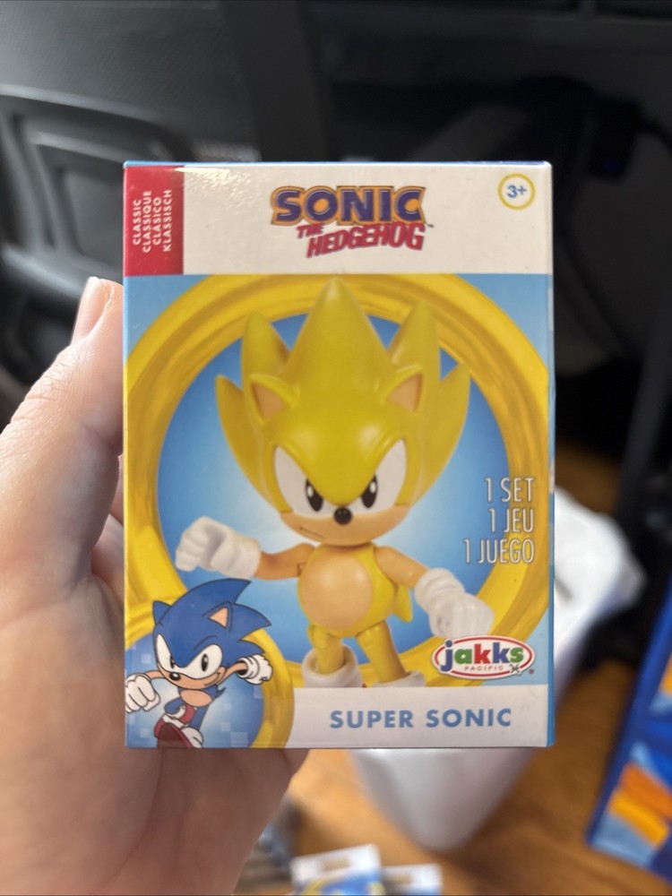 Sonic Hedgehog Classic Figure Super Sonic Jakks NIB Jakks