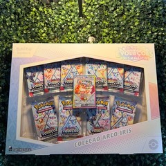 Pokemon Box Prismatic Evolutions Rainbow Eevee Collection 61 Card Brazilian Game