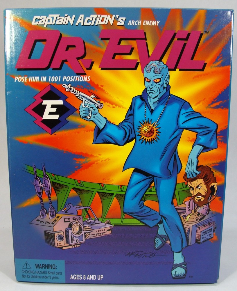 VINTAGE PLAYING MANTIS CAPTAIN ACTION 1998 DR. EVIL 12 INCH ACTION FIGURE