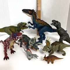 Dinosaur action figure mixed lot of 15 Jurassic World & Vtg Solid Dino figurine