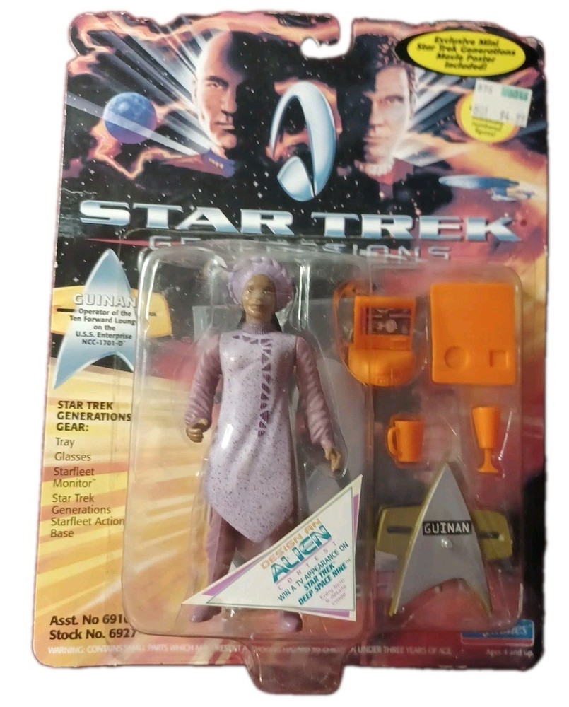 Vtg 93 Star Trek Next Generation Whoopi Goldberg Guinan Playmates Action Figure