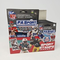 P.A. Sport NFL 2025 Collectible Sport Stamps + Book – 6 Display Box Factory Case