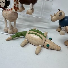 Animalz Wooden Bendable Animal Figures Lot Elephant More Set of 13