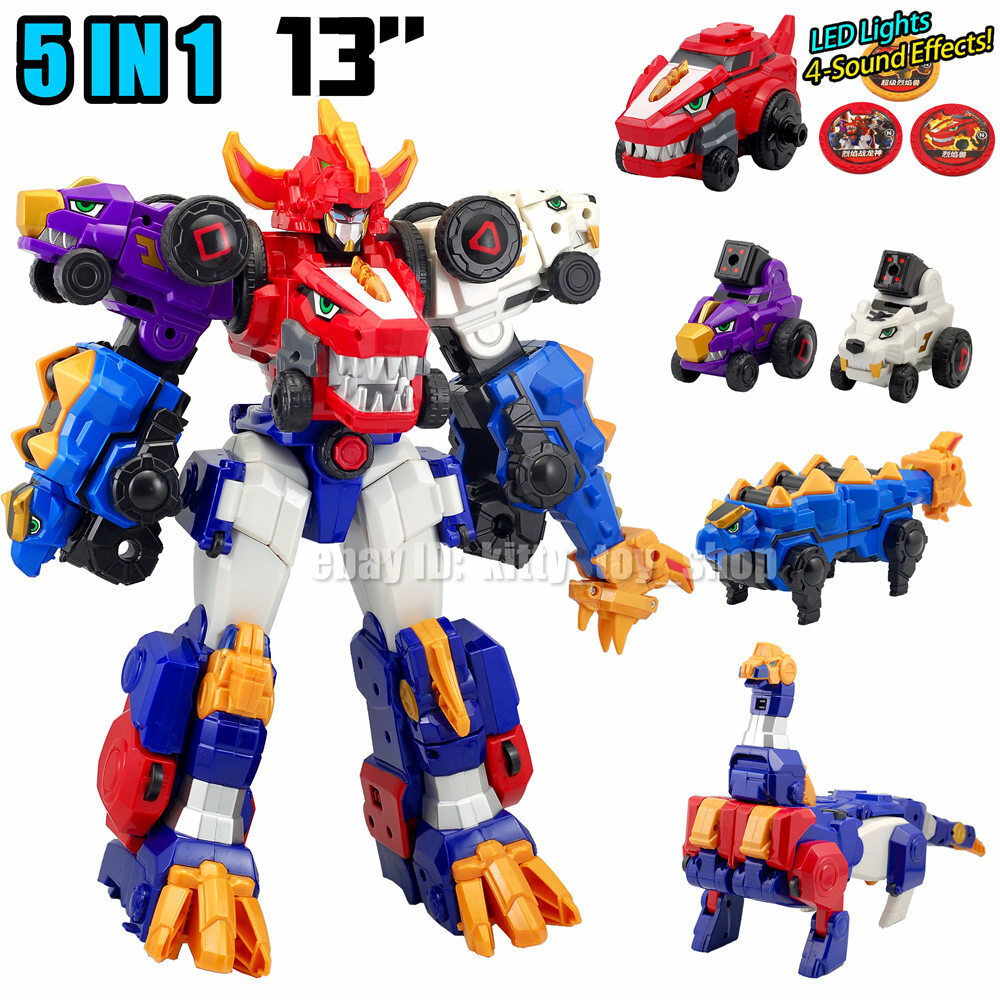 Dino Core Golden Ultimate D-Buster Tyranno Figure 7 in 1 Dinosaur Robot Combiner
