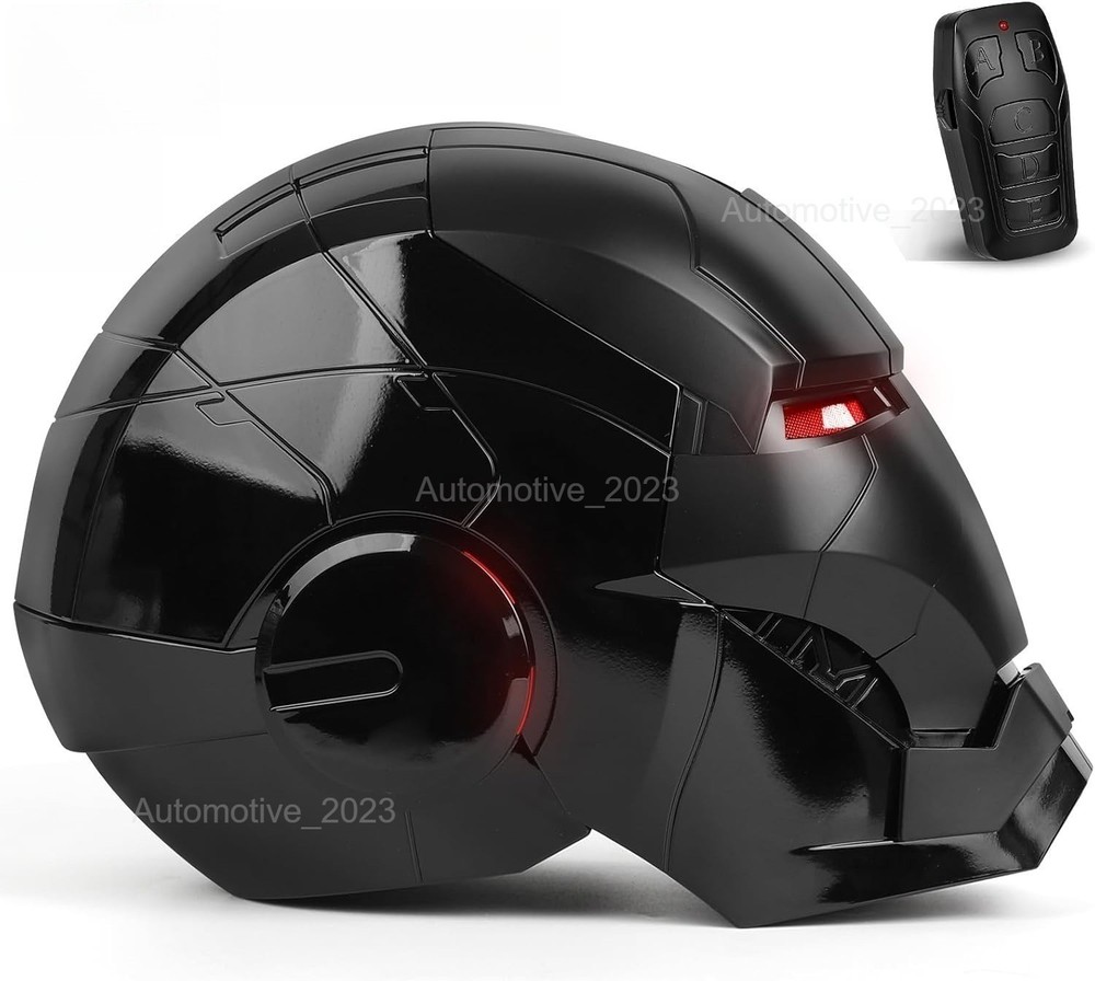 Full Black Iron Man 1:1 MK5 Jarvis Deformable Voice Control Wearable Helmet Mask