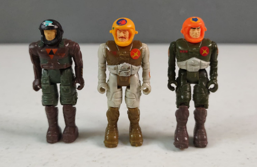 3 Vintage 1986 Coleco Starcom Mini Figures Major Romak Champ O’Ryan Rick Ruffing