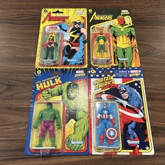Marvel Legends Retro 3.75” Lot Of 4 Hulk Carol Danvers Vision Captain America