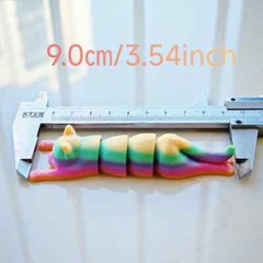 3D PRINTED – LAYING CAT – RANDOM RAINBOW COLORS – ARTICULATED – FIDGET TOY