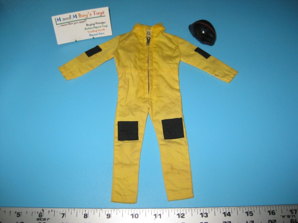Vtg 1965 AC Gilbert UNCLE Yellow Jumpsuit+Black Helmet for 12″ Action Figure EUC