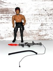 Vintage 1985 Coleco Rambo Force of Freedom Action Figure w/ Weapons Incomplete