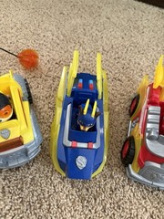 PAW Patrol Mighty Pups Lot 5 Vehicles Chase Marshall Rocky Rubble Light Up