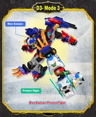 Miniforce Dinoid Warrior Rex Kaiser 7-Headbots D9 D7 Great Integration Robot Set