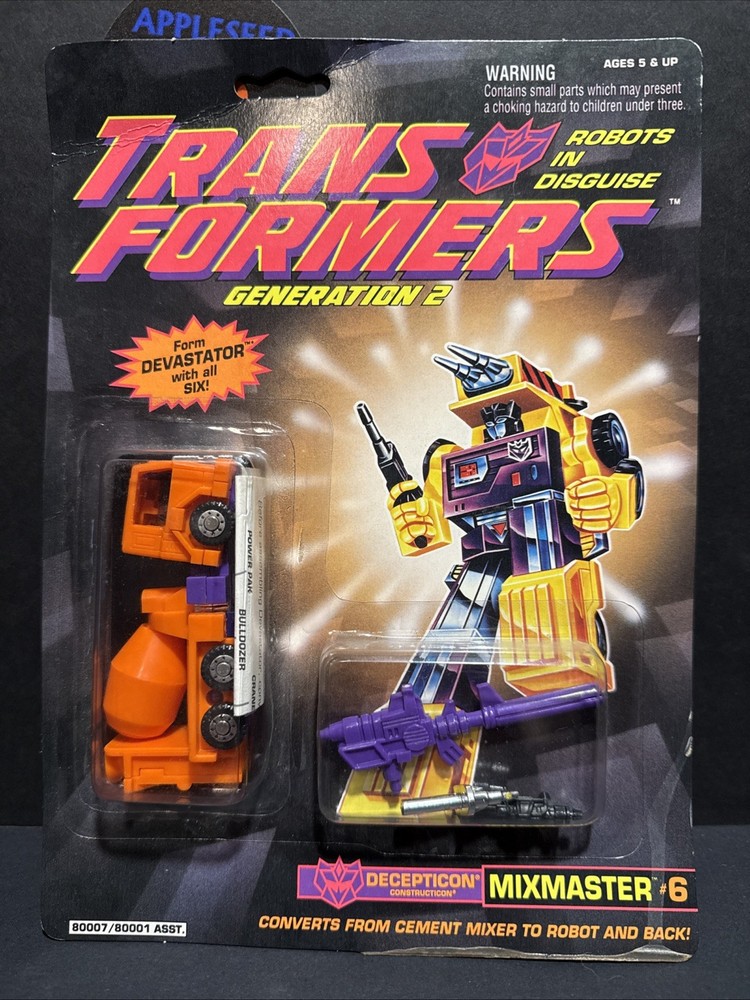 Transformers G2 1992 Constructicon Mixmaster #6 Of Devastator Orange KB Toys Exc