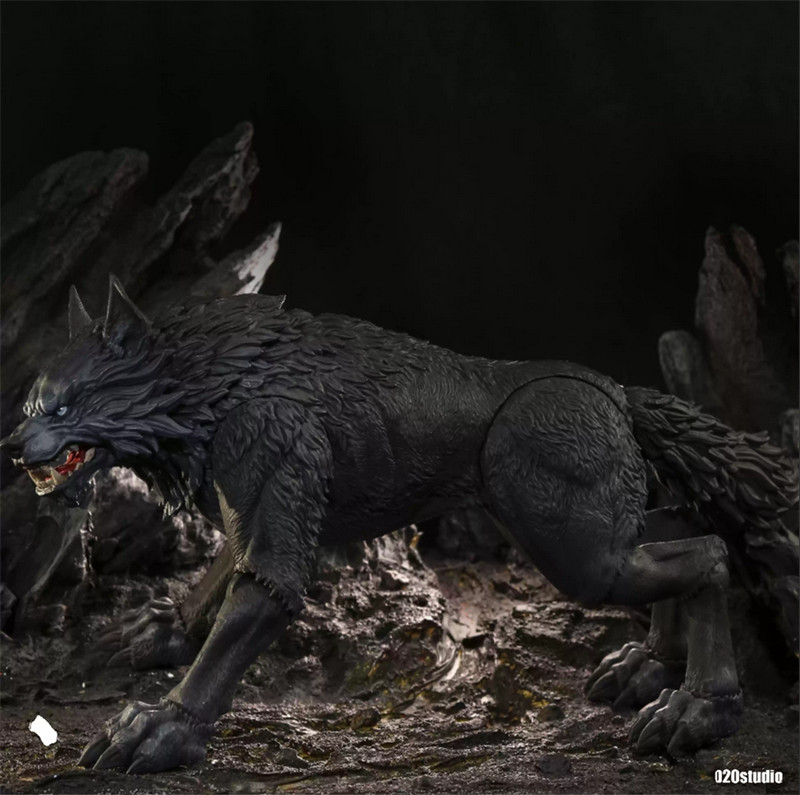 Fish Toys D20 Studio Giant Wolf Mount 1/12 Action Figure Model Toy w/ Two Heads