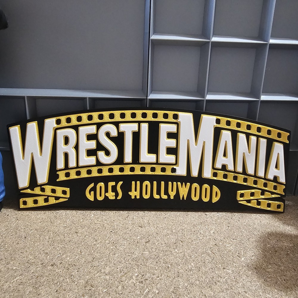 WWE Mattel WrestleMania 39 Goes Hollywood 2023 8 X 3 Logo Accessory