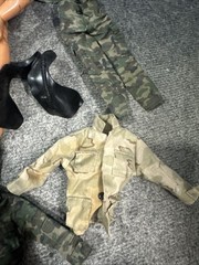 Lot of 6 Vtg 12” Army Military GI Joe Dolls Figures Soldiers With Clothes Guns