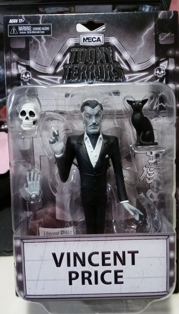 VINCENT PRICE: NECA Silver Screen Toony Terrors b&w figure package NIB FREE SHIP
