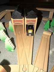 100 Piece SET ! THOMAS FRIENDS TRAIN WOODEN RAILWAY 1992 , #99402 !