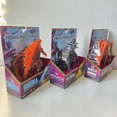 Playmates Toys Monsterverse Ion Dragon, Burning Godzilla, Titanus Scylla