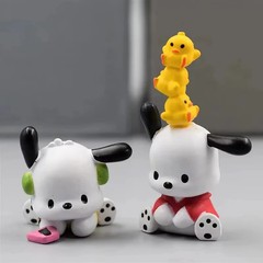 Hot 5Pcs Sanrio Anime Figure3-4cm Kawaii Pochacco Melody Model Accessories Child
