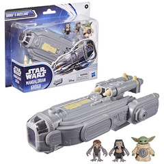 Star Wars ActionVerse Grogu & Anzellans Action Figures, 8-Inch Starship, Star Wa
