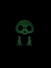 Skelanimals Dax Dog Collectible Vinyl Figure 2006 Toynami – Glow in the Dark