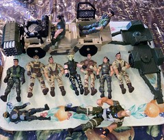 Lot Of Chap Mei Soldier Force Army Military Jeep, 11 Figures, Equipment Used