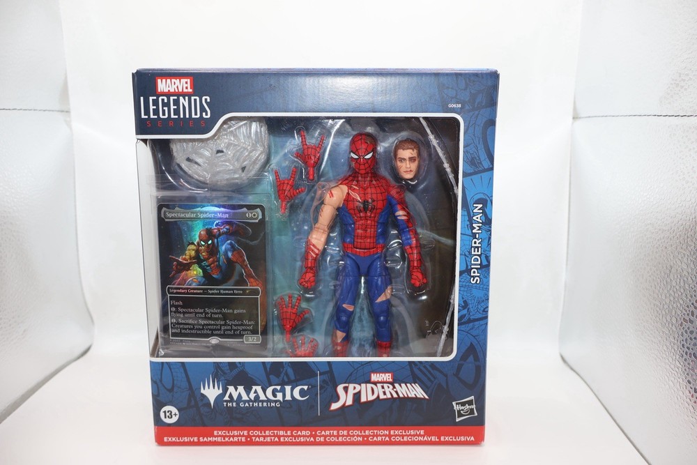 Marvel Legends Battle Damaged Spider-Man Figure New MTG Exclusive Card