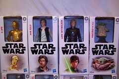 HASBRO STAR WARS 8pc LOT 5.5 IN DELUXE ACTION FIGURES C-3PO HAN LUKE CHILD + NEW