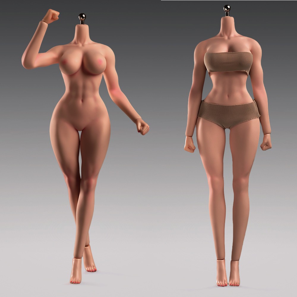 US 1/6 Female Suntan Big Bust Plump Silicone Seamless Body For 12″ Action Figure