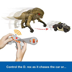 Jurassic World Rebirth Track N Chomp Distortus Rex & Vehicle Dinosaur Toy