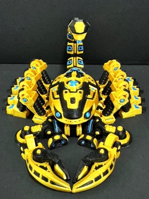 3D Printed Articulated Cyber Scorpion by Flexi, 9″ Full Articulated Fidget Toy