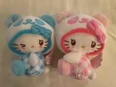 Sanrio Hello Kitty Pink Blue Gingham Plaid Winking Angel Plush Dolls y2k Kawaii