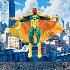 1/12 Custom Yellow Wired Cape Cloak For 6” ML Vision Action Figure（No Figure）