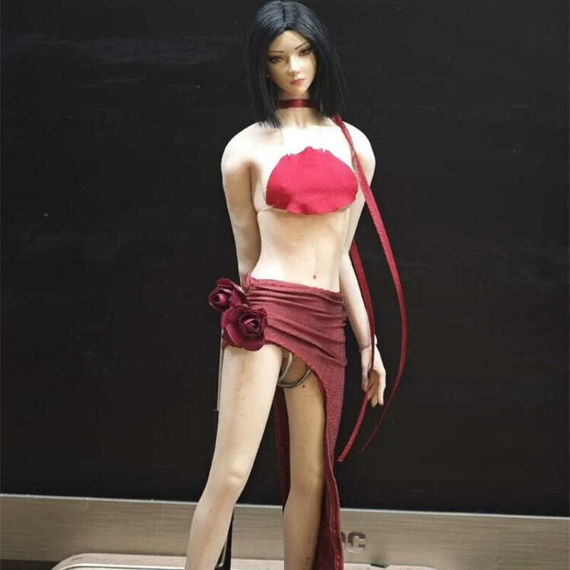 1Set 1:6 Scale Red Bellyband Dress Clothes 12″ Female Soldier Warrior Gift Lady