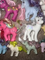 Vintage Lot of 80s Hasbro My Little Pony Dolls W/ Accessories