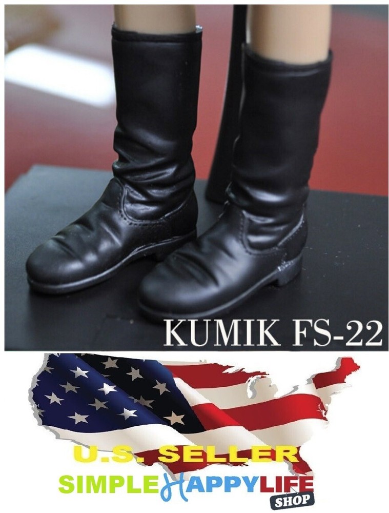 KUMIK 1/6 Black combat Boots HOLLOW for 12” Female Figure worldbox Phicen ❶USA❶