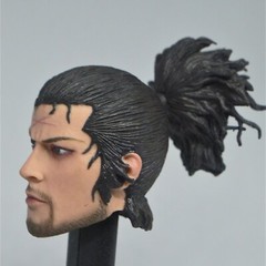 Miyamoto Musashi Samurai Sword Man Head Carved 1/6 Scale DIY 12” Action Figure
