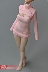 1/6 High Neck Base Striped Sweater Fit 12” Female Action Figure