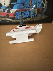 1994 Learning Curve Britt Allcroft Wooden Thomas Train Harold! Wood Pontoons!