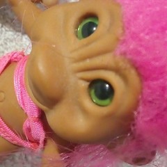 Ace Novelty Co. Troll Doll Set Lot of 2 Figures Plastic Orange & Pink Hair